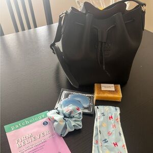 DKNY Textured Black Leather Bag